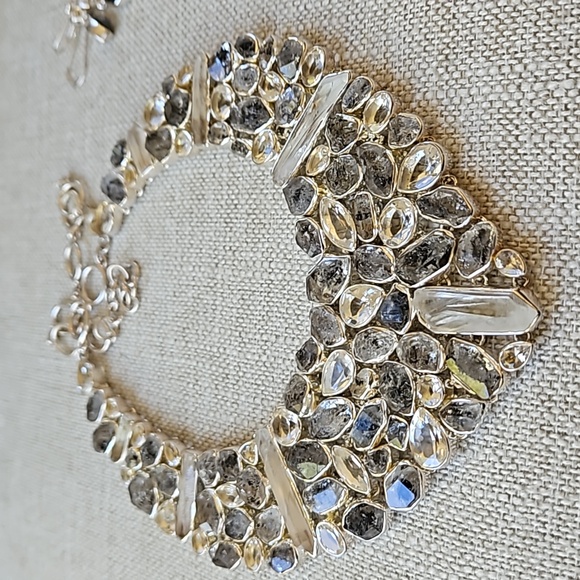 Artistry Of India Rutilated Black Quartz, White Quartz & White Crystal Necklace - Picture 11 of 16